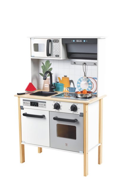 Wooden Modern Smart Kitchen & Food Playset 12pcs