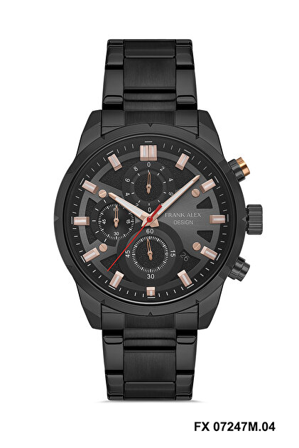 Elegant Clockwork 狂三 FBR 金サイン psa10 SP Frank Alex SİYAH KADRANLI TAKVİMLİ FUNCTION SİYAH METAL ERKEK KOL