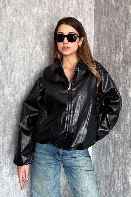 Women's Oversized Leather Coat 1049