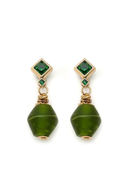 Kind Gaze Green Mica Clip-On Earrings