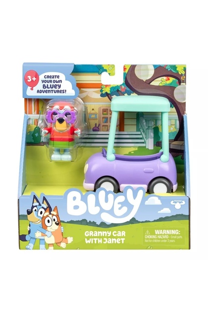 Bluey - Комплект за игра с колата на Джанет и баба, многоцветен