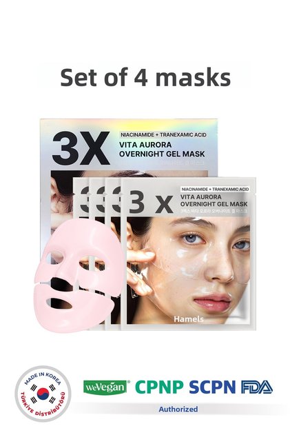 3X Vita Aurora Overnight Mask Intensive Repair Collagen Night Gel Mask 4 Pcs