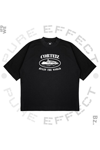 Unisex Oversize Corteiz Printed Boxy Fit Thick Fabric T-Shirt