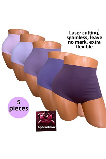5-Piece Extra High Waist Laser Cut Seamless No Trace Ghost Panties (Extra Flexible and Soft)