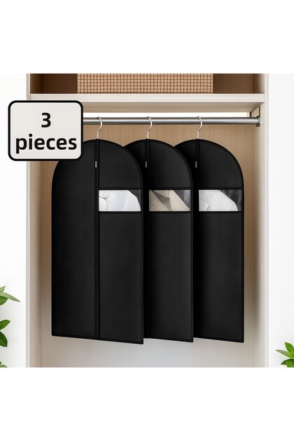 Clothing Cover 160X60 cm – Black, with Transparent Window, Zippered Garment Transport and Storage Protection Bag
