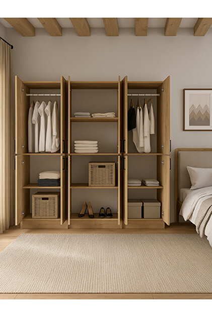 Dorpek Monza 6 Kapaklı Gardırop - 182 cm Y, 184 cm G - Genç Odası