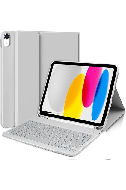 İpad 11.nesil A16 2025 / 10.nesil 10.9 Uyumlu Tablet Klavyeli Kılıf Kablosuz Bluetooth Kalem Bölmeli