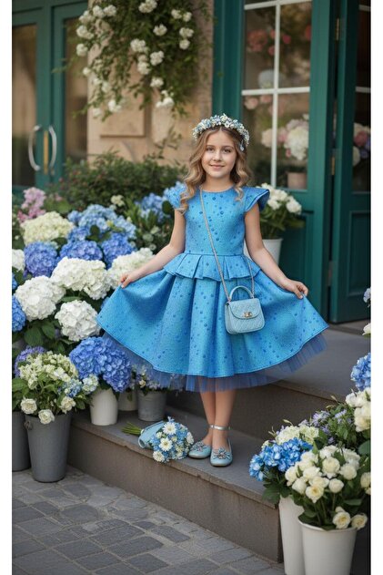 H Hlya elik KDSWEAR 2018 Girl's Holiday Birthday Graduation Evening Dress Blue Dress- Trendyol H Hlya elik KDSWEAR 2018 Girl's Holiday Birthday Graduation Evening Dress Blue Dress- Trendyol