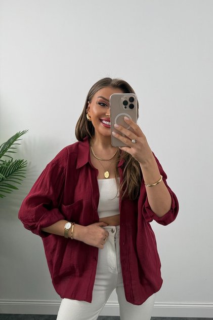 Off-Shoulder Summer Fabric Oversize Shirt