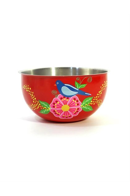 Bowl with Red Bird (24 cm)