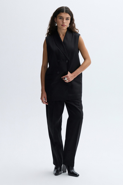 Women's Black Loose Fit Lyocell Trousers