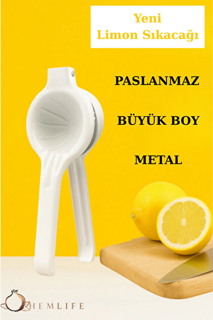Metal Citrus Lemon Squeezer Special Design Patterned Lemon Orange Squeezer White