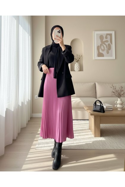 Faltenrock mit elastischer Taille