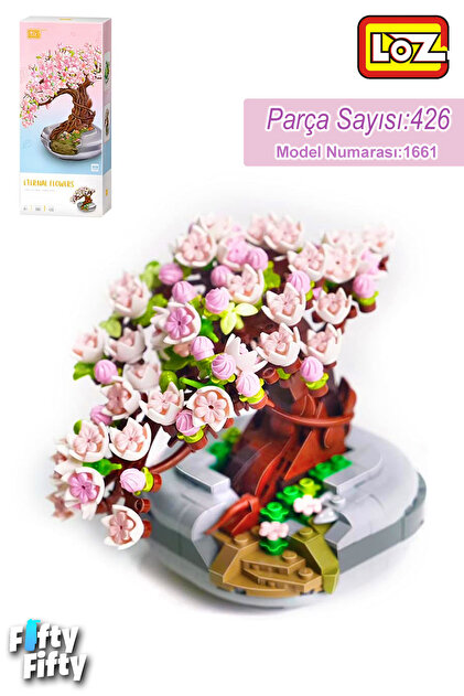 Loz mini ebedi sakura ağacı yapı blokları 426 parça Sakura Tree