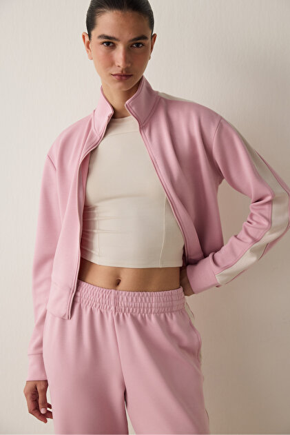 Penti Lila Silky Feel Dik Yaka Fermuarlı Spor Ceket - Fiyatı
