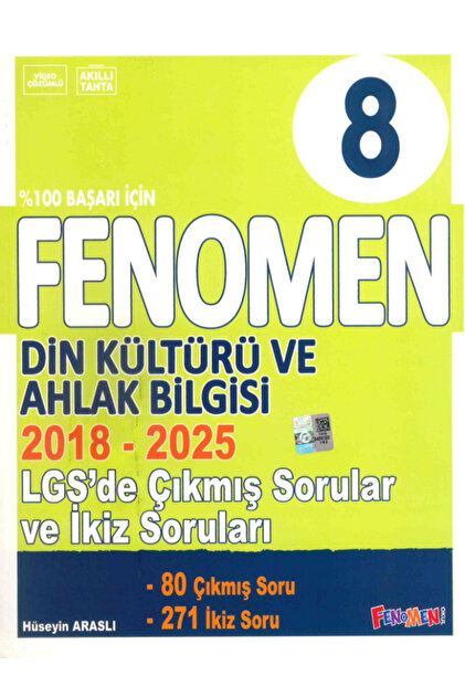 Efsane Yayınları 8.Sınıf Fenomen 2018 - 2025 LGS'de Çıkmış Sorular