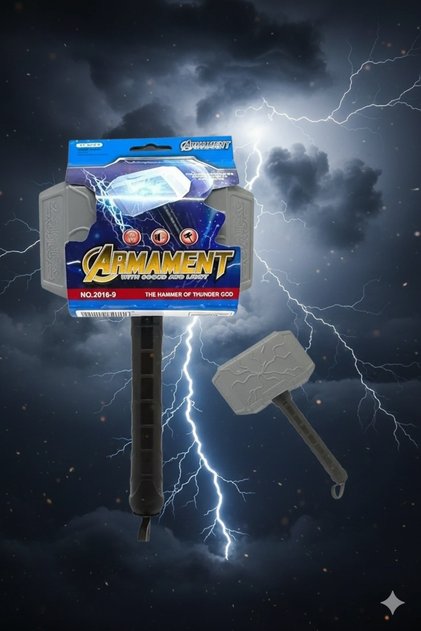 AVENGERS Thor Çekiç Sesli Işıklı 25 cm Tutmalı Hareket Sessörlü Oyuncak