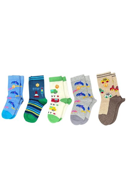 Boys' Colorful Patterned Casual Cotton Seamless Socks