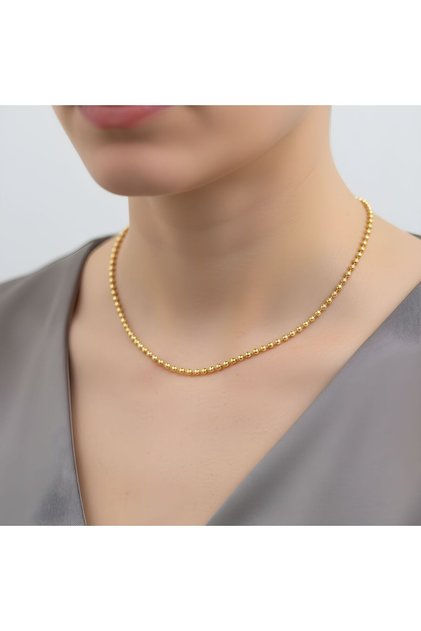 Xuping 45 cm Gold Color Ball Chain Classic Necklace I with Special Box