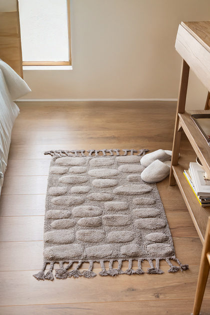 Wall Single Bath Mat 100% Cotton 60X100 cm Gray