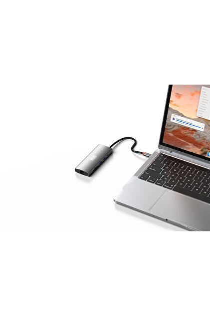 SECUZİ 9in1 Type-C Gri Docking Station Macbook/SD-Micro SD/2xUSB3