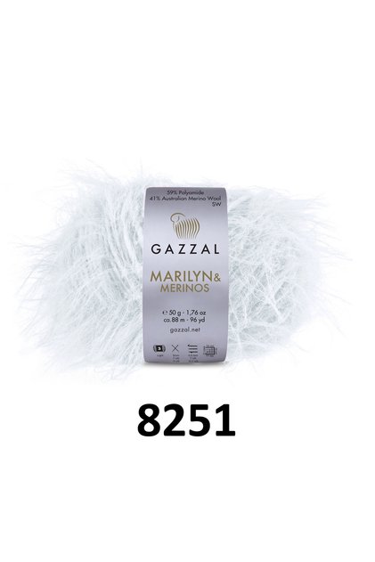 Gazzal Marilyn Merinos Uzun Tüylü Örgü İpliği 250g 5x50g 88m Yumuşak