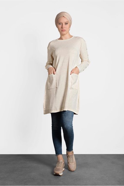 Button Pocket Knitwear Tunic 40033