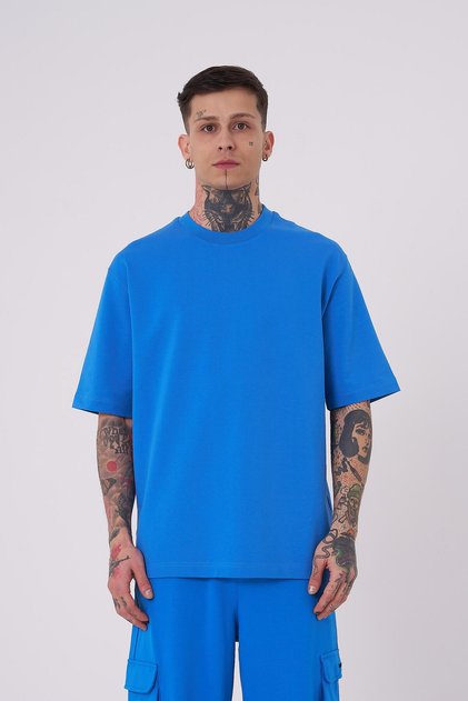 Men's No Name Basic Relaxed T-Shirt Light Blue