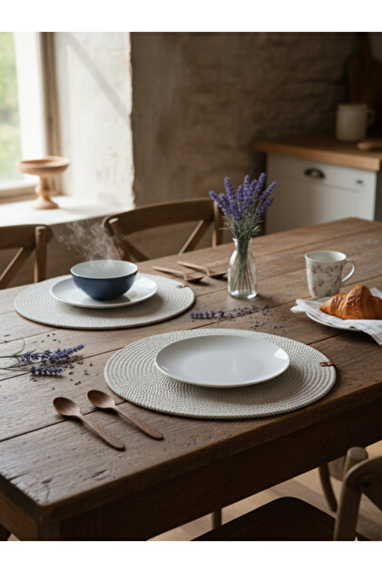 Viyalente 12 Adet Amerikan Servis Runner Hasır Supla Sunum Çeyiz