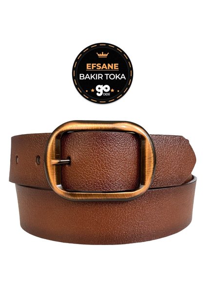 100% Genuine Leather, Legendary Copper Color Buckle, Brown Women's Jeans Belt 4 Cm=23-copper