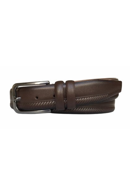 100% Genuine Quality Leather Brown Classic Trouser Belt 3.5 Cm=Dk-135-138