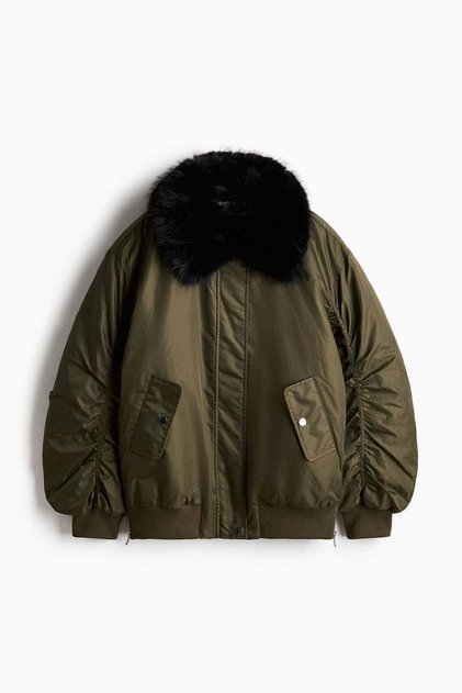 Oversized padded bomber jacket