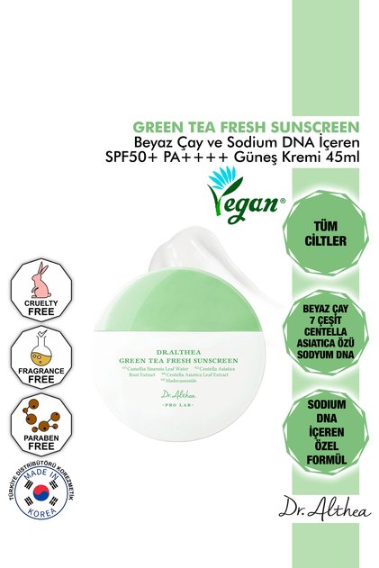 Green Tea Fresh Sunscreen Spf50+ Pa++++ 45ml Containing White Tea and Sodium Dna