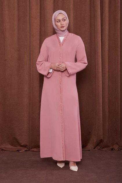 Powdered Front Stone-Embellished Robe