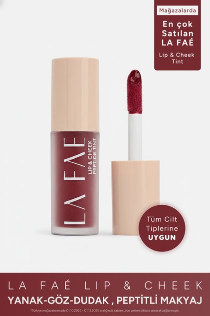 Allık Ruj Göz Farı Lip & Cheek Tint Nemlendirici Makyaj Peptit Hyaluronik Asit Vitamin E Berry Flush
