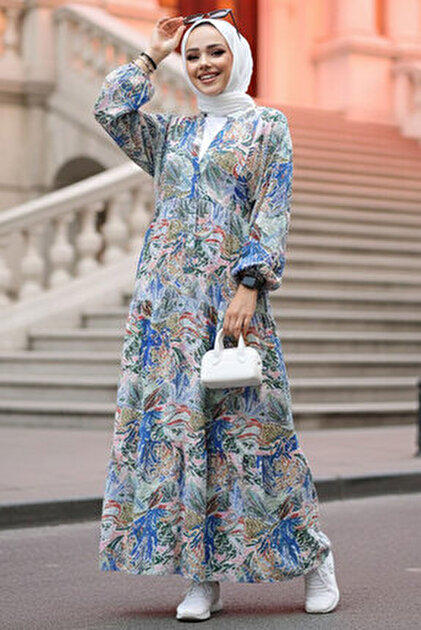 N.S NEVA STYLE Dark Blue Hijab Denim Dress 19163Km- Trendyol N.S NEVA STYLE Dark Blue Hijab Denim Dress 19163Km- Trendyol