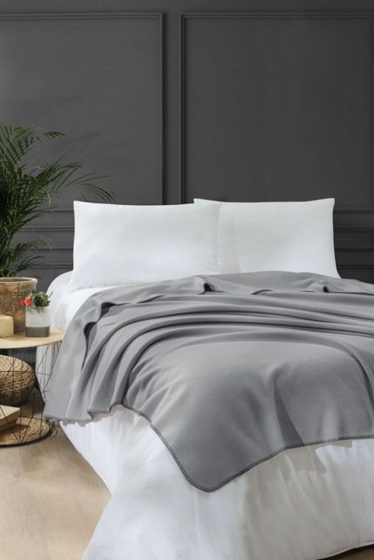 Gray Bloom Fleece Blanket - Tv Blanket - 160X200 cm