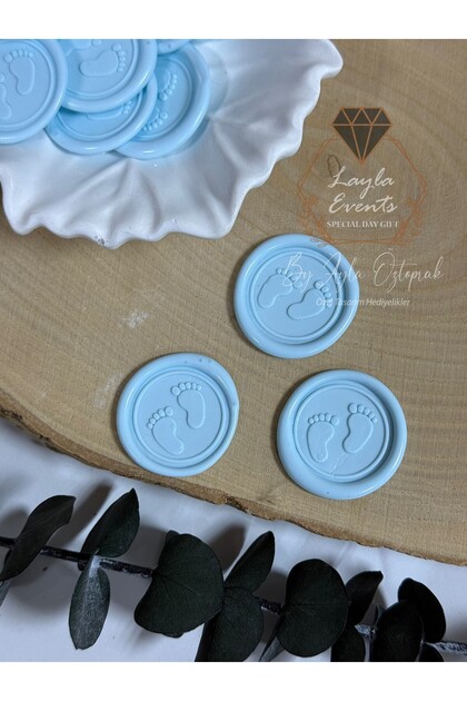 Ready-Made Wax Seal 25 Pieces - Blue - Foot