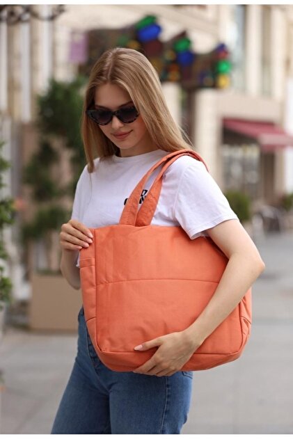 Canvas Fabric, 3 Compartments, Zippered, Side Pocket Detail, Strap Women'S, Hand, Arm and Shoulder Bag