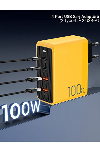 NEFFO 100W GaN Pro Hızlı Şarj Cihazı - PD 3.0 Teknolojili Çoklu