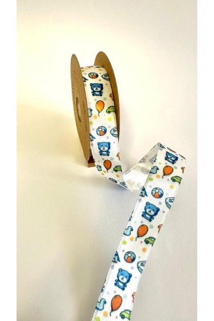 Baby Themed Patterned 2 cm X 3 Meter Ribbon – Ribbon for Hobby, Decoration, Birthday, Baby Favors