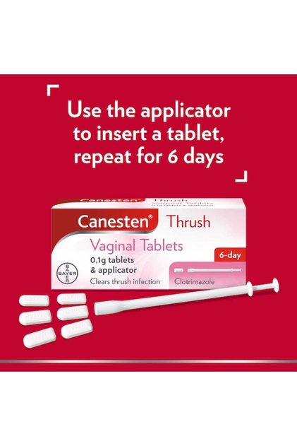 CANESTAN 6TH DAY VAGINAL TABLETS AND APPLICATOR