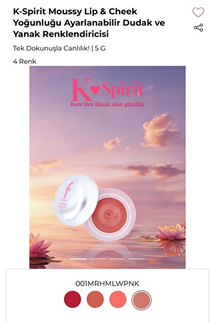 Flormar K-Spirit Moussy Lip & Cheek Dudak ve Yanak Renklendiricisi