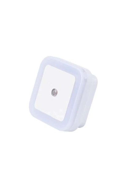 LED нощна лампа със сензор за ден/нощ, 0.5W, Бяла, 110-240V - За баня/коридор/спалня/кухня