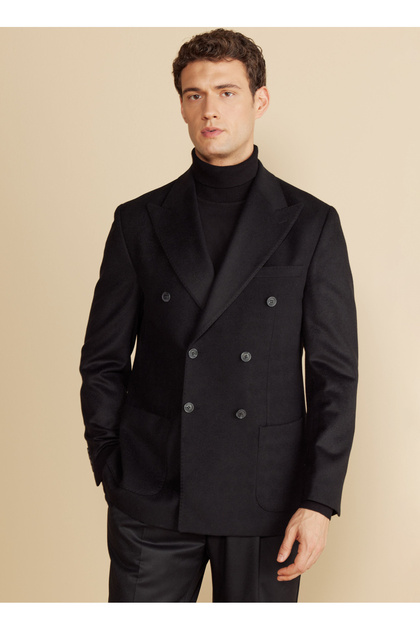 Slim Fit Siyah Erkek Ceket BBFW25MBL019