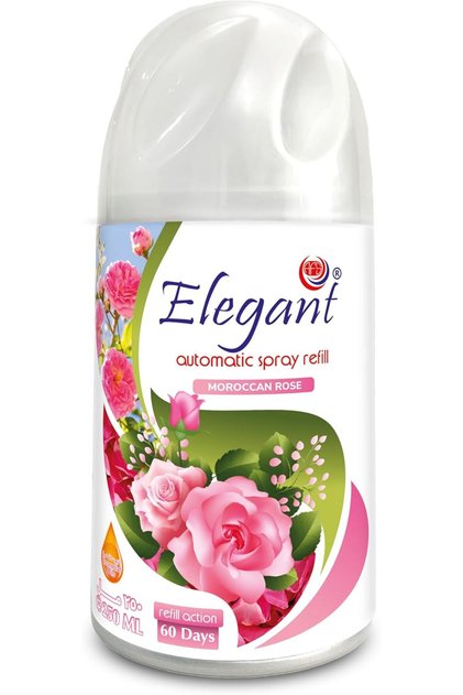 Elegant Automatic Spray REFILL – Moroccan Rose – 250ML – Air Freshener REFILL for Home And Bathroom
