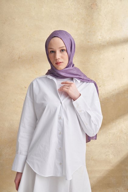 Jose Jakar Ethnic Pattern Shawl - Lilac