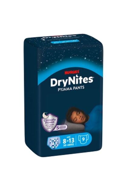 Pantaloni scurți de noapte DryNites 8-13 ani, băieți, 30-40 kg, 9 bucăți