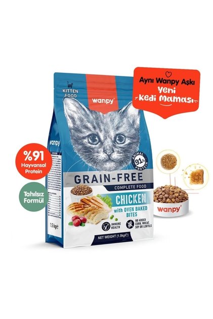 Tavuklu Tahılsız Yavru Kedi Maması 1.5 Kg
