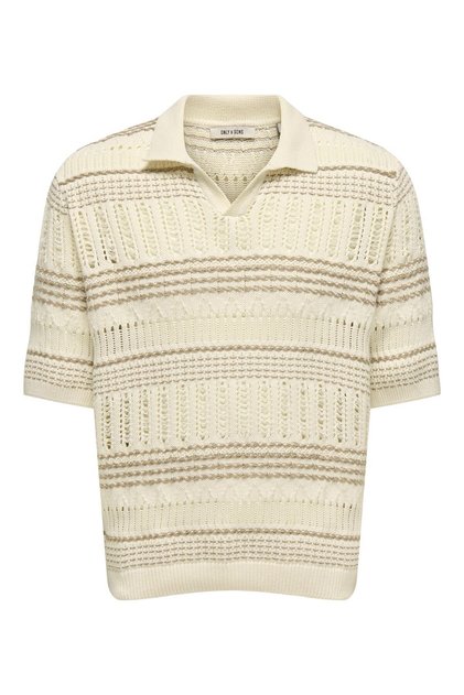 Onskarlos Rlx Ss Resort Polo Knit Men's White Sweater - 22033570